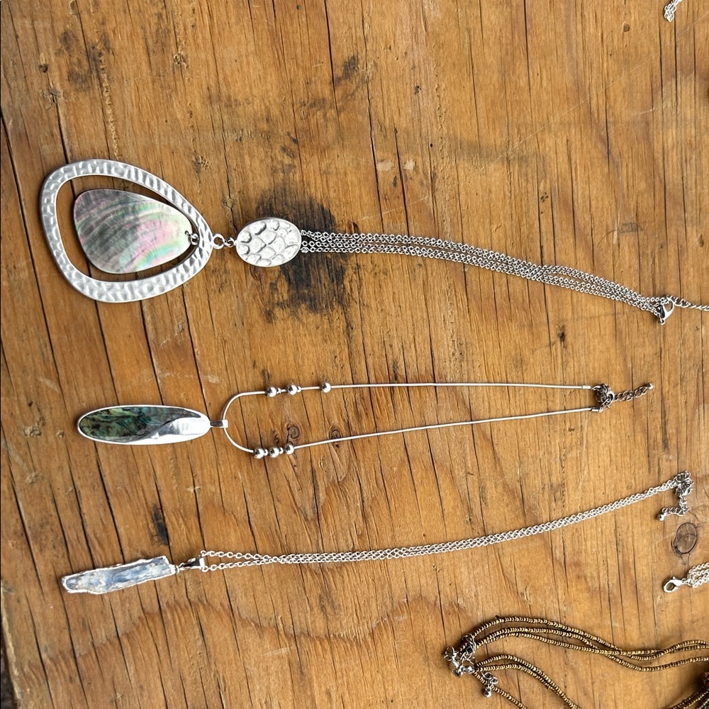 Elegant Silver Necklace with Abalone Pendant